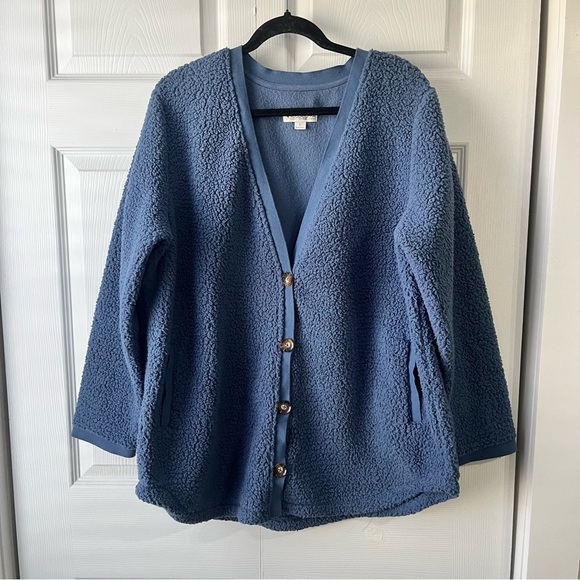 Koolaburra by UGG Sherpa Oversized Plush Cardigan long sleeve soft warm large - Picture 2 of 5